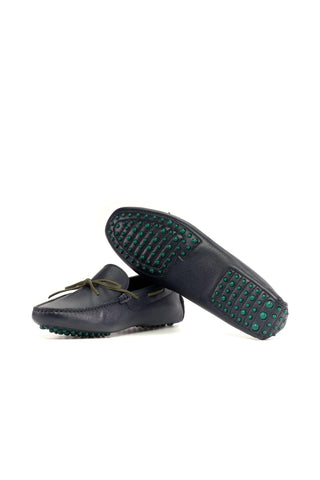 Ambrogio Bespoke Black Full-Grain Leather Driver Loafers (AMB2394)-AmbrogioShoes