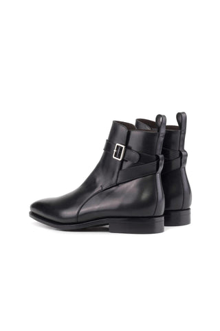 Ambrogio Bespoke Black Leather Jodhpur Boots (AMB2401)-AmbrogioShoes