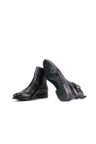 Ambrogio Bespoke Black Leather Jodhpur Boots (AMB2401)-AmbrogioShoes