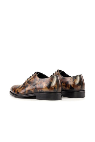 Ambrogio Bespoke Brown Camo Patina Leather Derby Oxfords (AMB2352)-AmbrogioShoes