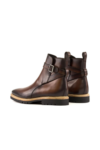 Ambrogio Bespoke Brown Leather Jodhpur Boots (AMB2358)-AmbrogioShoes