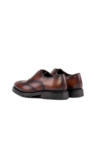 Ambrogio Bespoke Brown Leather Wingtip Oxfords (AMB2404)-AmbrogioShoes