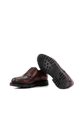 Ambrogio Bespoke Brown Leather Wingtip Oxfords (AMB2404)-AmbrogioShoes