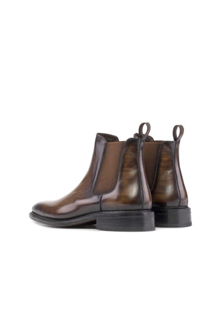 Ambrogio Bespoke Brown Patina Leather Chelsea Boots (AMB2413)-AmbrogioShoes