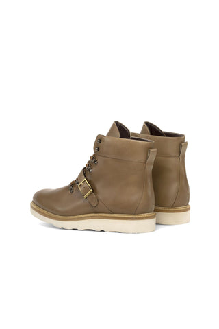 Ambrogio Bespoke Brown Patina Leather Hiking Boots (AMB2282)-AmbrogioShoes