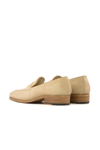 Ambrogio Bespoke Camel Suede Penny Loafers (AMB2393)-AmbrogioShoes
