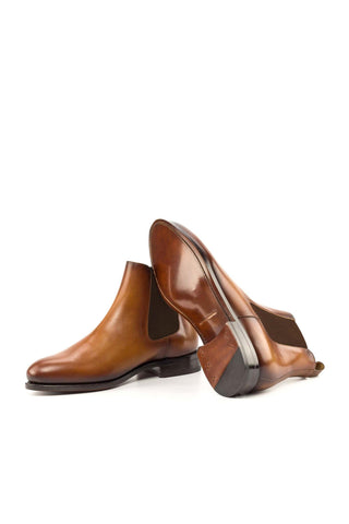 Ambrogio Bespoke Cognac Leather Chelsea Boots (AMB2257)-AmbrogioShoes