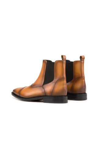 Ambrogio Bespoke Cognac Leather Chelsea Boots (AMB2276)-AmbrogioShoes