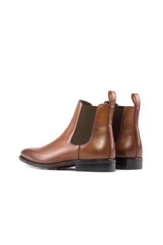 Ambrogio Bespoke Cognac Leather Chelsea Boots (AMB2332)-AmbrogioShoes