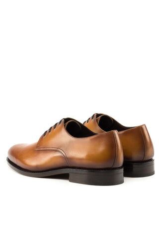 Ambrogio Bespoke Cognac Leather Derby Oxfords (AMB2268)-AmbrogioShoes