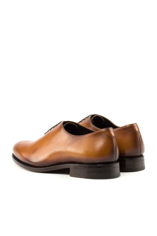 Ambrogio Bespoke Cognac Leather Whole Cut Oxfords (AMB2256)-AmbrogioShoes