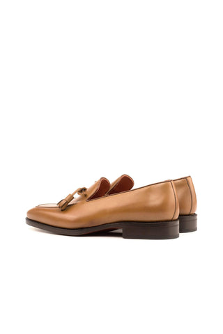 Ambrogio Bespoke Custom Cognac Leather Tassels Loafers (AMB2148)-AmbrogioShoes