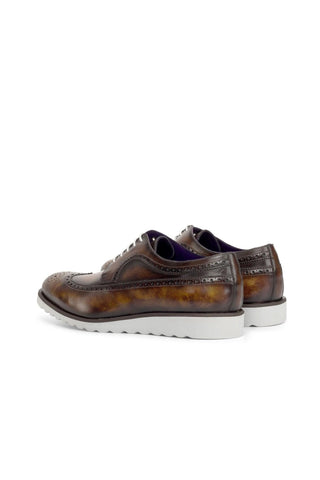 Ambrogio Bespoke Custom Fire Patina Leather Longwing Blucher Oxfords (AMB2217)-AmbrogioShoes