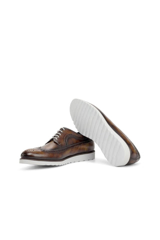 Ambrogio Bespoke Custom Fire Patina Leather Longwing Blucher Oxfords (AMB2217)-AmbrogioShoes