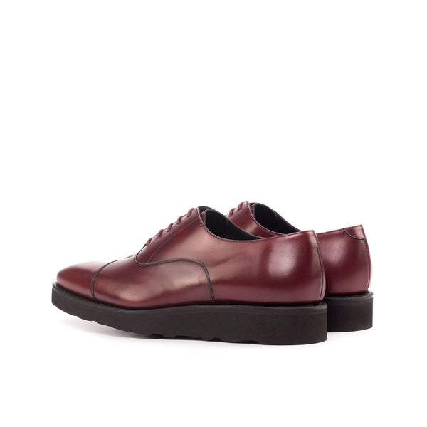 Ambrogio Bespoke Custom Men's Shoes Burgundy Calf-Skin Leather Oxfords (AMB1928)-AmbrogioShoes