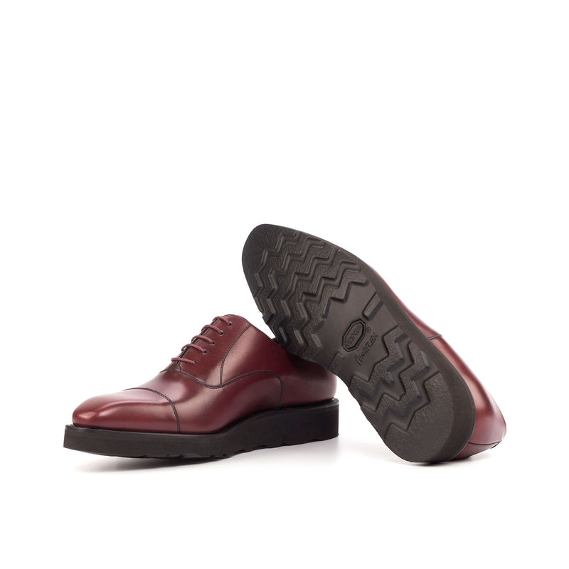 Ambrogio Bespoke Custom Men's Shoes Burgundy Calf-Skin Leather Oxfords (AMB1928)-AmbrogioShoes