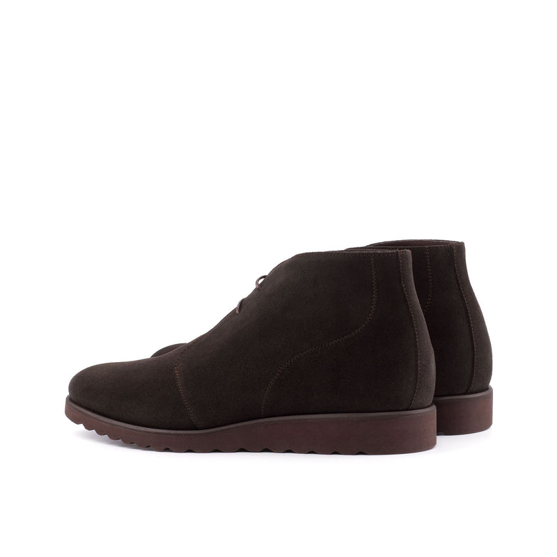 Ambrogio Bespoke Custom Men's Shoes Dark Brown Suede Leather Chukka Boots (AMB2009)-AmbrogioShoes