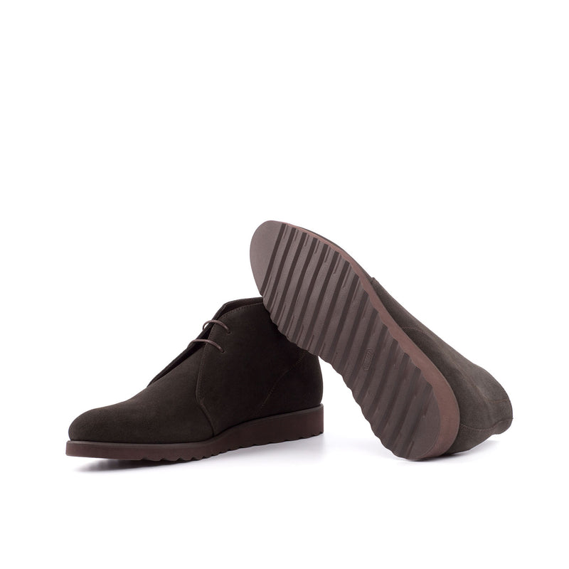 Ambrogio Bespoke Custom Men's Shoes Dark Brown Suede Leather Chukka Boots (AMB2009)-AmbrogioShoes