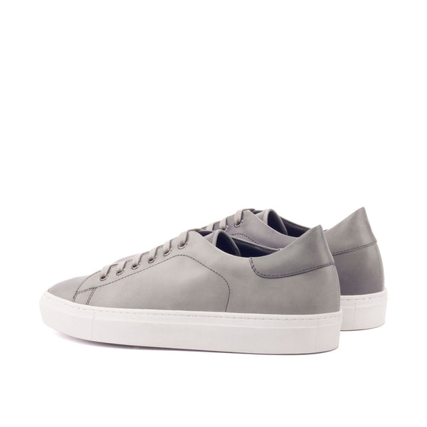 Ambrogio Bespoke Custom Men's Shoes Gray Polished Calf-Skin Leather Casual Sneakers (AMB1936)-AmbrogioShoes