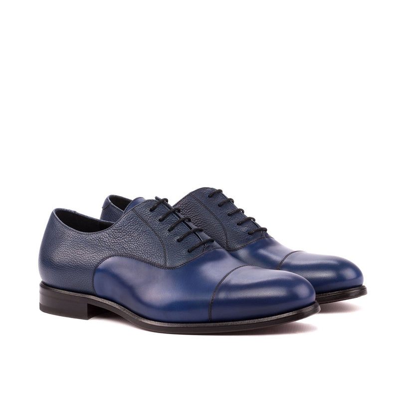 Ambrogio Bespoke Custom Men's Shoes Navy Full Grain / Calf-Skin Leather Oxfords (AMB2119)-AmbrogioShoes