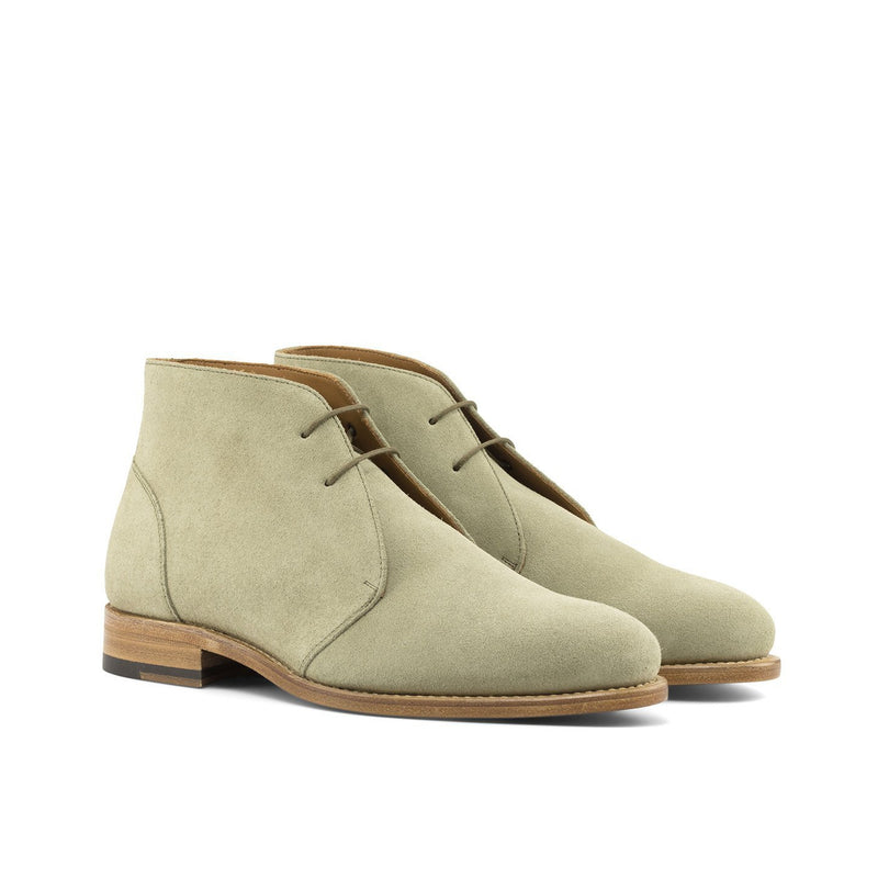 Ambrogio Bespoke Custom Men's Shoes Sand Suede Leather Flex Chukka Boots (AMB2198)-AmbrogioShoes