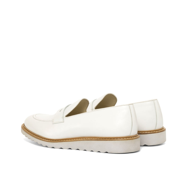 Ambrogio Bespoke Custom Men's Shoes White Box Calf-Skin Leather Penny Loafers (AMB2177)-AmbrogioShoes
