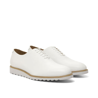 Ambrogio Bespoke Custom Men's Shoes White Box Calf-Skin Leather Wholecut Oxfords (AMB2176)-AmbrogioShoes