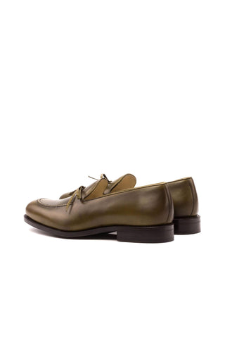 Ambrogio Bespoke Custom Olive Leather Loafers (AMB2171)-AmbrogioShoes