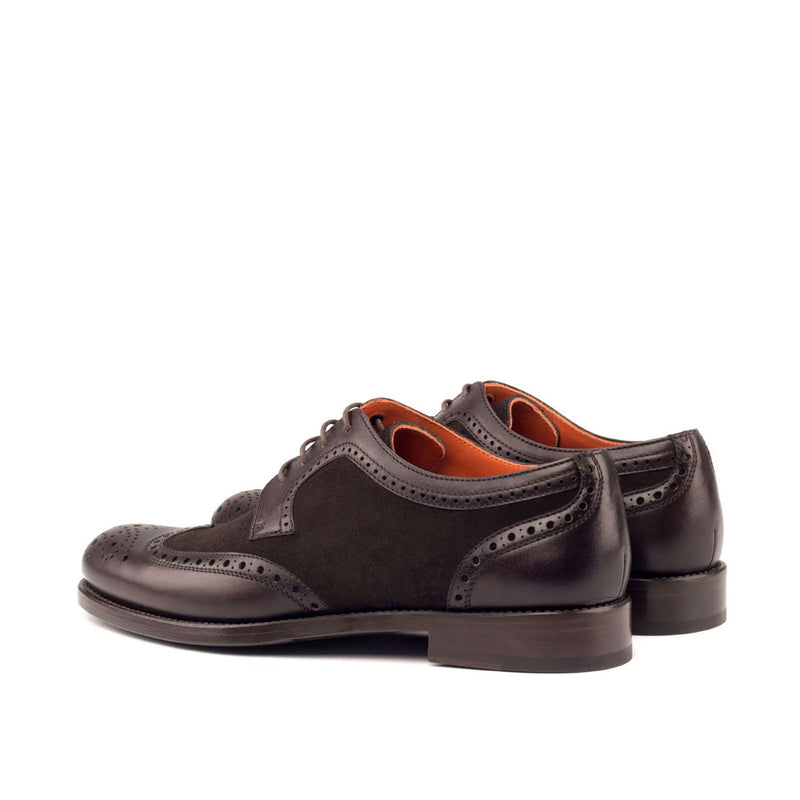 Ambrogio 2796 Bespoke Custom Women's Shoes Dark Brown Suede / Calf-Skin Leather Derby Oxfords (AMBW1031)<-AmbrogioShoes