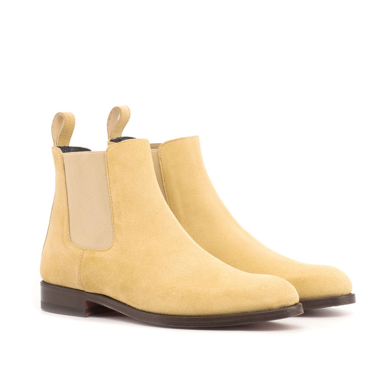 Ambrogio 4169 Bespoke Custom Women's Shoes Sand Polished Suede Leather Chelsea Boots (AMBW1024)-AmbrogioShoes