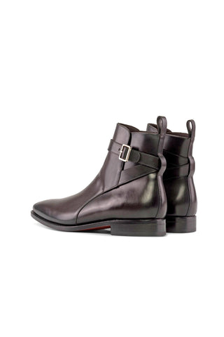 Ambrogio Bespoke Dark Brown Leather Jodhpur Boots (AMB2309)-AmbrogioShoes
