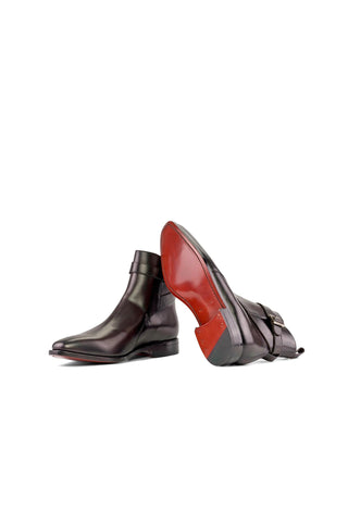 Ambrogio Bespoke Dark Brown Leather Jodhpur Boots (AMB2309)-AmbrogioShoes