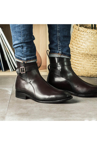 Ambrogio Bespoke Dark Brown Leather Jodhpur Boots (AMB2309)-AmbrogioShoes