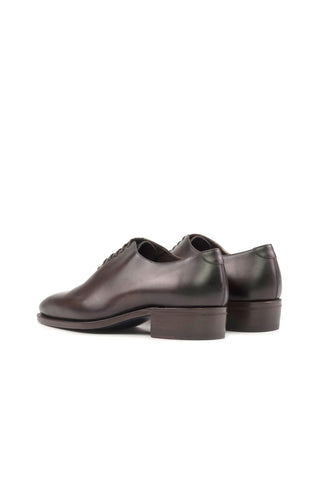 Ambrogio Bespoke Dark Brown Leather Whole-cut Oxfords (AMB2372)-AmbrogioShoes