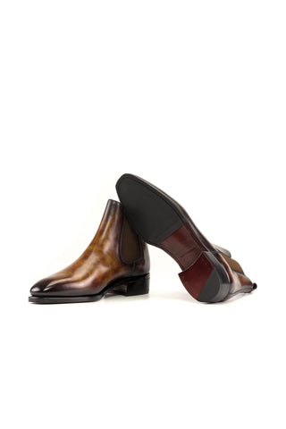 Ambrogio Bespoke Fire Patina Leather Chelsea Boots (AMB2414)-AmbrogioShoes
