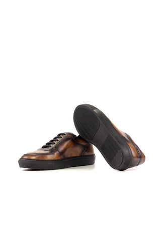 Ambrogio Bespoke Fire Patina Leather Trainer Sneakers (AMB2279)-AmbrogioShoes