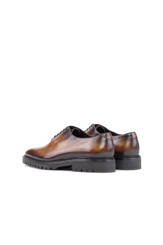Ambrogio Bespoke Fire Patina Leather Wholecut Oxfords (AMB2406)-AmbrogioShoes