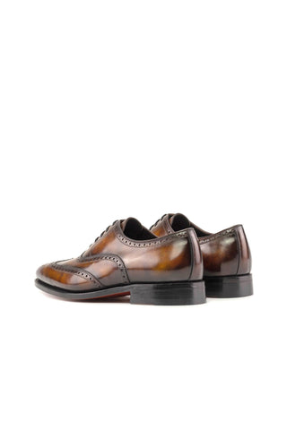 Ambrogio Bespoke Fire Patina Leather Wingtip Oxfords (AMB2374)-AmbrogioShoes