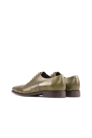 Ambrogio Bespoke Forest Green Leather Classic Cap Toe Oxfords (AMB2387)-AmbrogioShoes