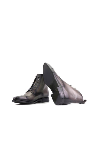 Ambrogio Bespoke Gray Leather Jumper Boots (AMB2399)-AmbrogioShoes