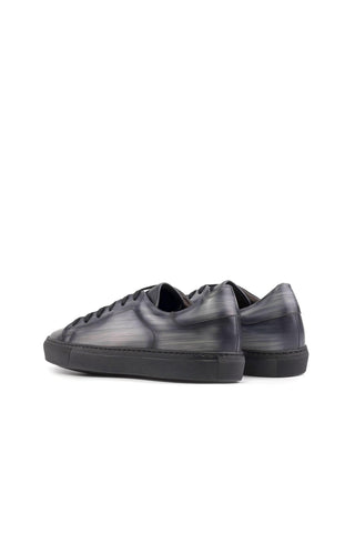 Ambrogio Bespoke Gray Patina Leather Trainer Sneakers (AMB2398)-AmbrogioShoes