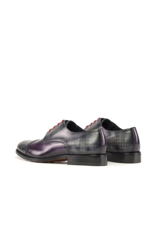 Ambrogio Bespoke Gray & Purple Patina Leather Derby Oxfords (AMB2424)-AmbrogioShoes