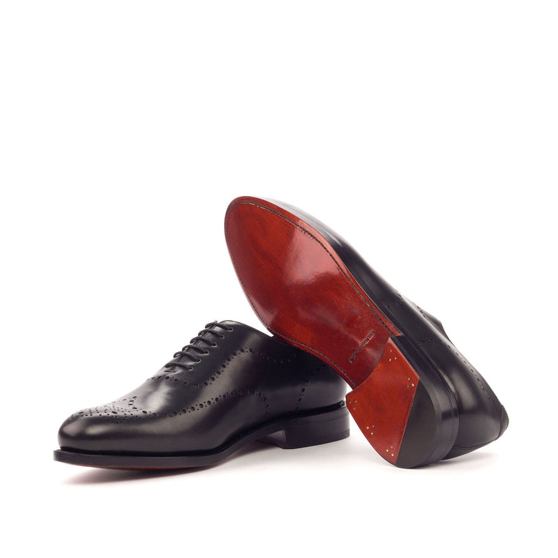 Ambrogio 3448 Bespoke Men's Shoes Black Pebble Grain / Calf-Skin Leather Dress Oxfords (AMB1301)-AmbrogioShoes