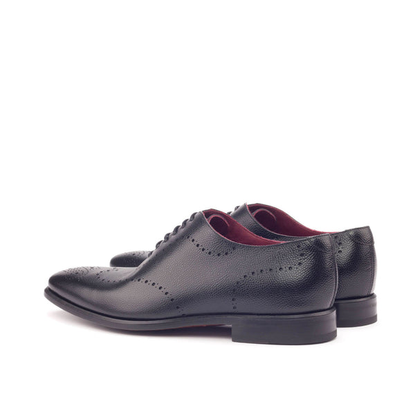 Ambrogio 2988 Bespoke Men's Shoes Black Pebble Grain Leather Dress Oxfords (AMB1302)-AmbrogioShoes