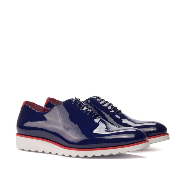 Ambrogio 3325 Bespoke Men's Shoes Blue & Red Patent Leather Dress Oxfords (AMB1287)-AmbrogioShoes