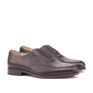Ambrogio 3114 Bespoke Men's Shoes Brown Full Grain Leather Dress Oxfords (AMB1299)-AmbrogioShoes