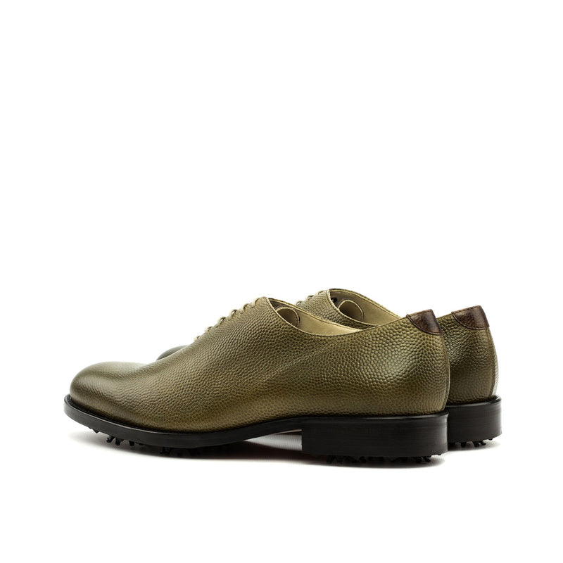 Ambrogio 3581 Bespoke Men's Shoes Brown & Olive Full Grain / Calf-Skin Leather Golf Oxfords (AMB1306)-AmbrogioShoes
