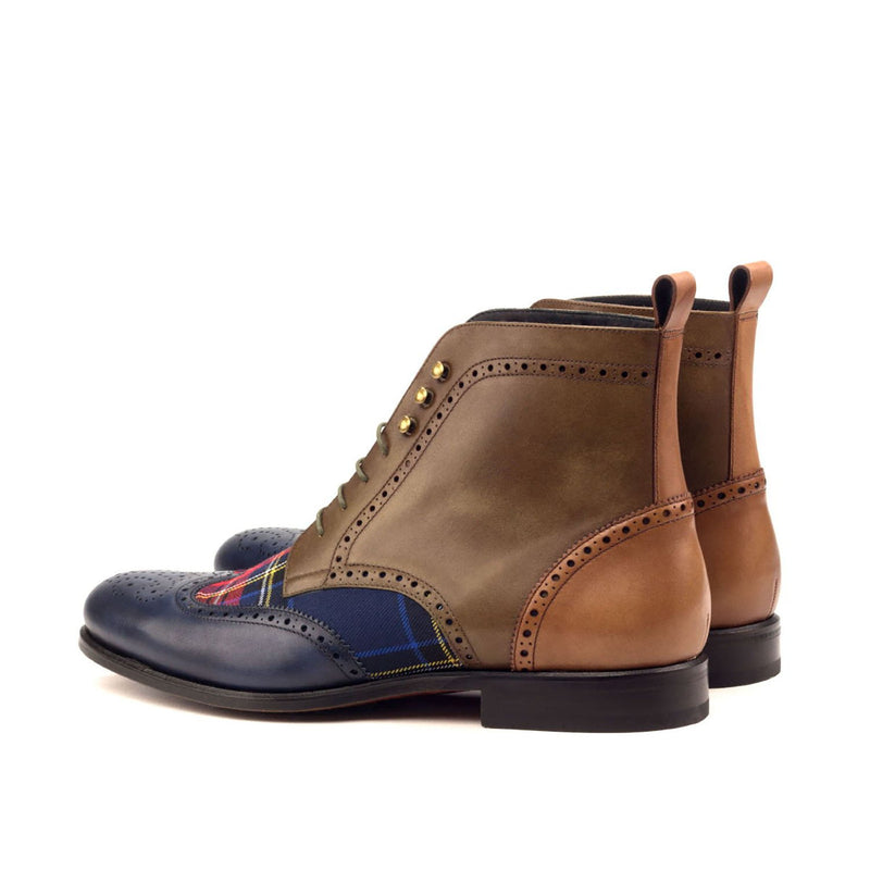 Ambrogio 2566 Bespoke Men's Shoes Multi-Color Calf-Skin Leather Military Brogue Boots (AMB1253)-AmbrogioShoes