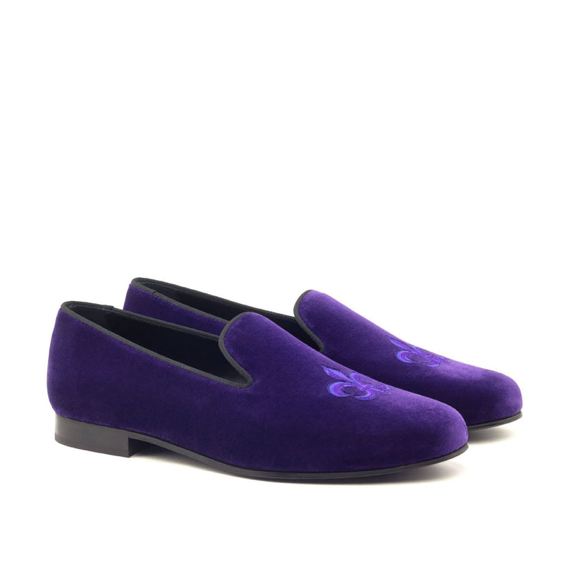 Ambrogio 2904 Bespoke Men's Shoes Purple Velvet Slip-On Loafers (AMB1316)-AmbrogioShoes