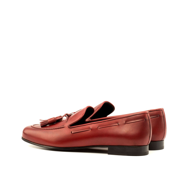 Ambrogio 3652 Bespoke Men's Shoes Red Calf-Skin Leather Tassels Loafers (AMB1311)-AmbrogioShoes